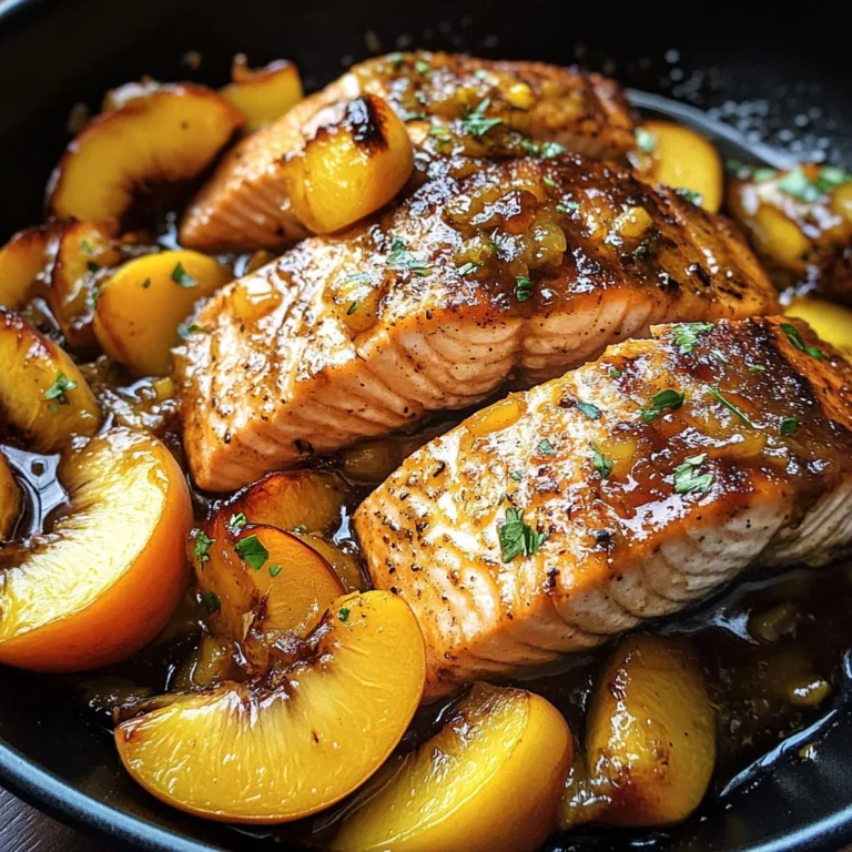 Bourbon Peach Roasted Salmon