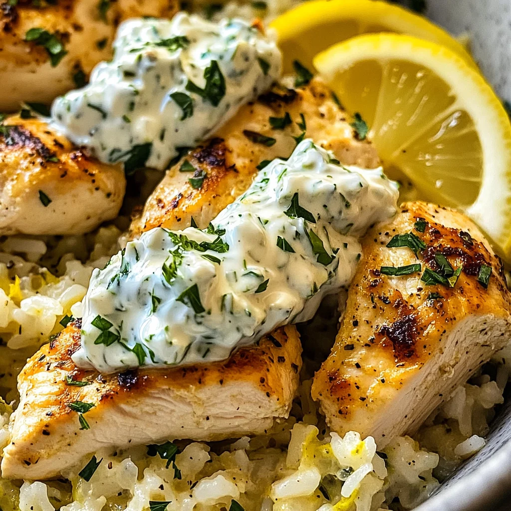Easy Chicken Tzatziki Rice Bake