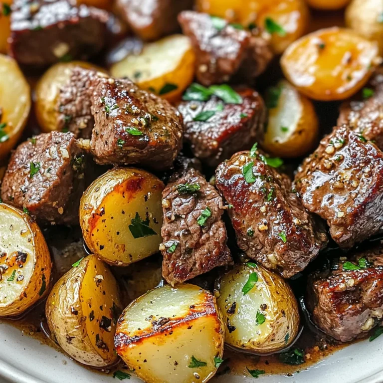Garlic Steak Bites and Potatoes