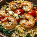 Lemon Feta Orzo Shrimp