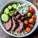 Mediterranean Steak Bowl with Tzatziki