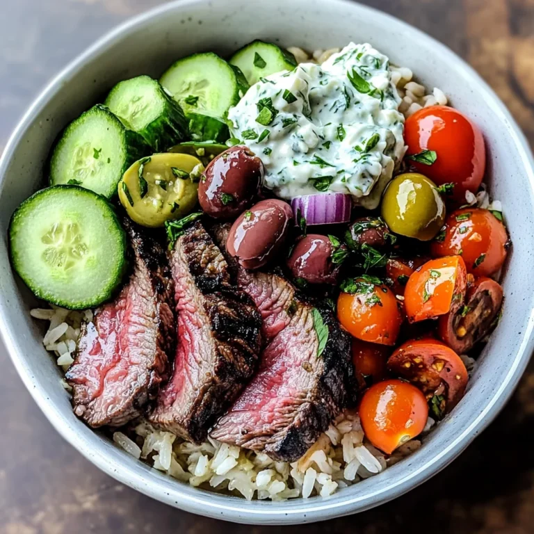 Mediterranean Steak Bowl with Tzatziki