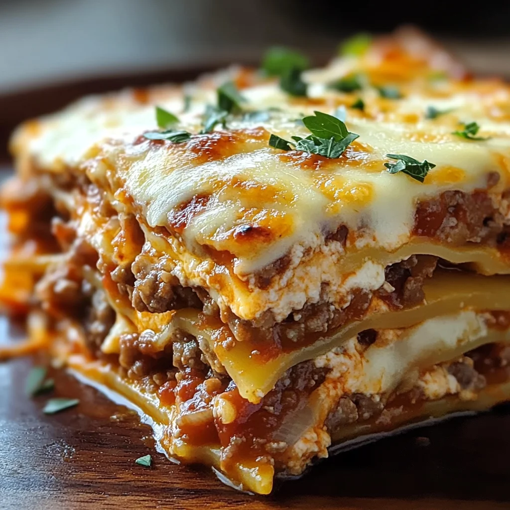 Parmesan Garlic Turkey Bacon Cheeseburger Lasagna Recipe