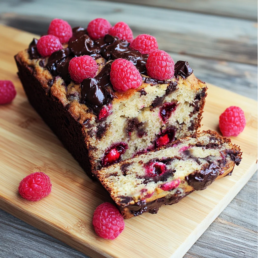 Raspberry Dark Chocolate Banana Bread