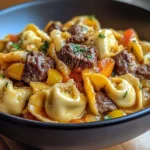 Creamy Beef and Vegetable Tortellini