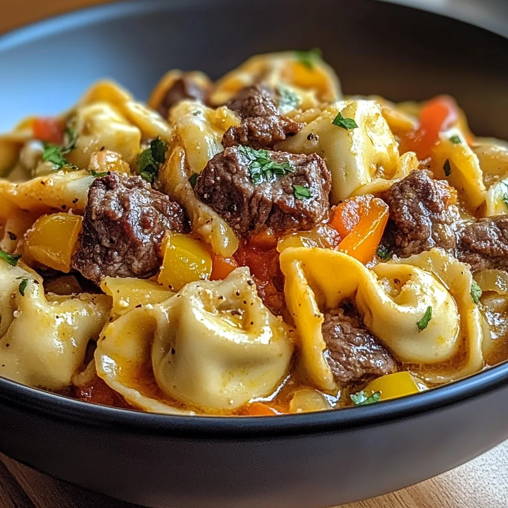 Creamy Beef and Vegetable Tortellini