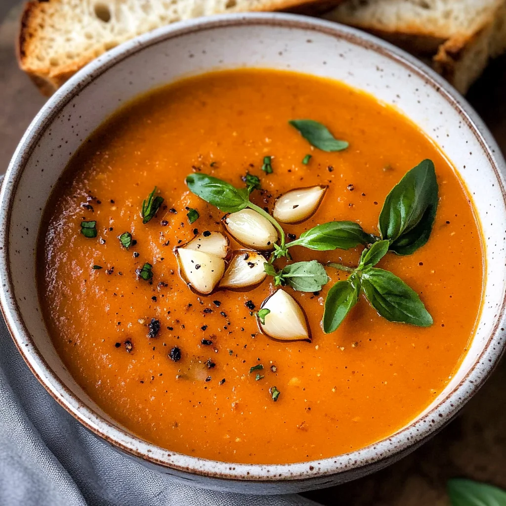 Creamy Roasted Garlic Tomato Soup