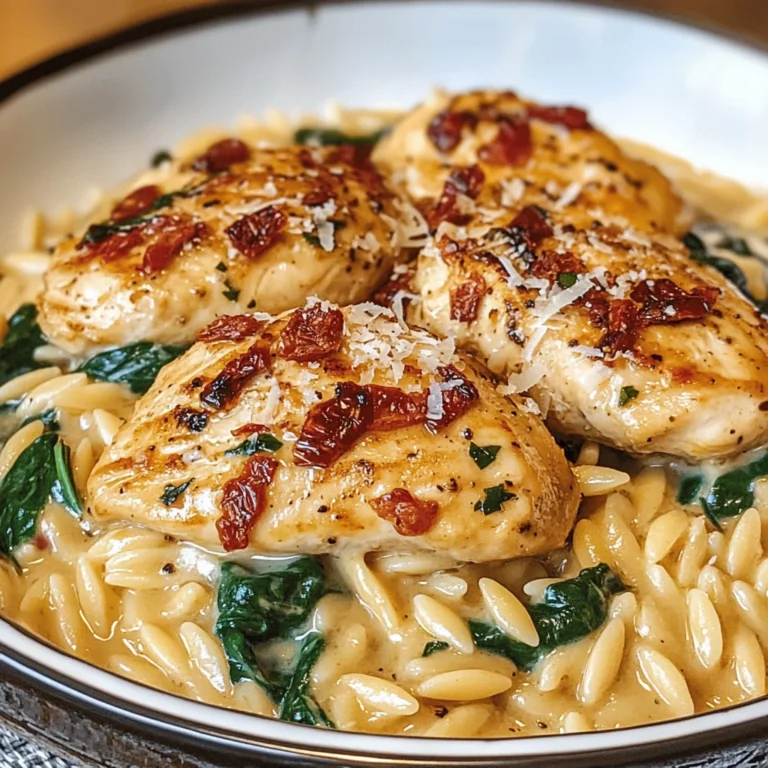 Creamy Tuscan Chicken with Orzo