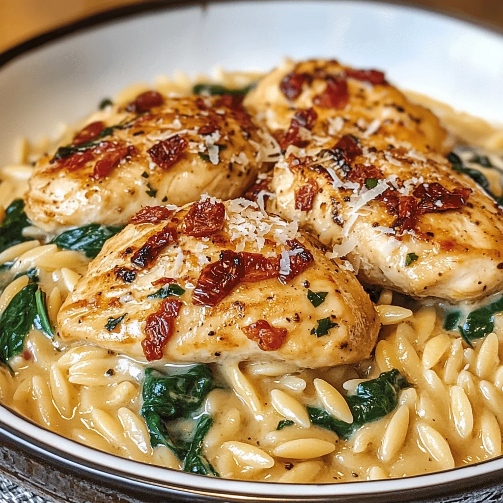 Creamy Tuscan Chicken with Orzo