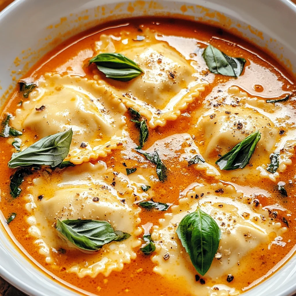 Creamy Tuscan Ravioli Soup