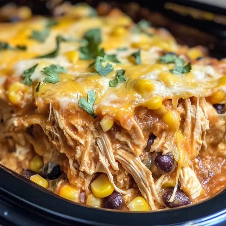 Crockpot Chicken Enchilada Casserole