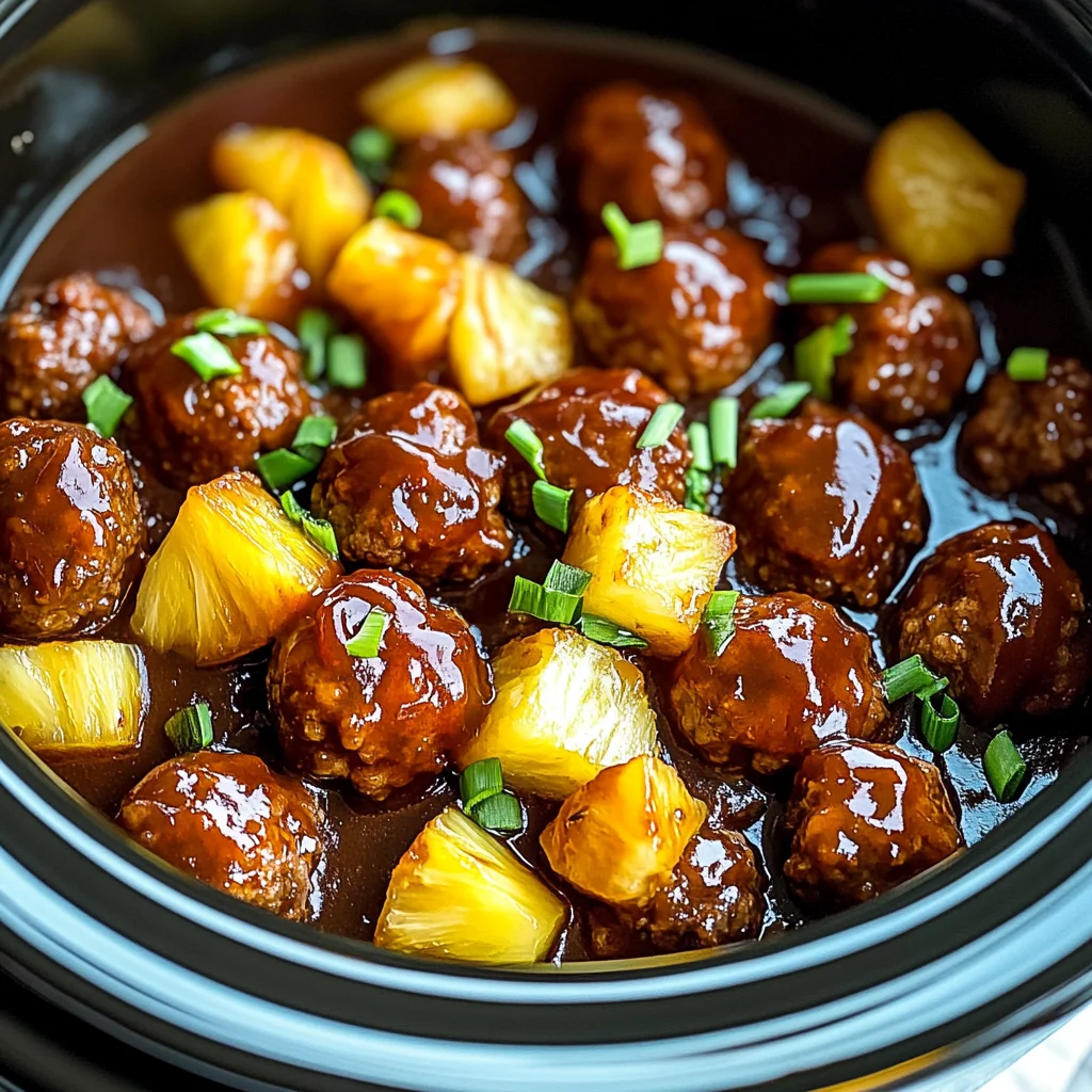 Crockpot Hawaiian Meatballs