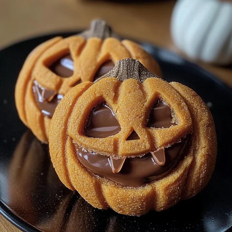 Milk Chocolate Stuffed Jack-O'-Lantern Cookies