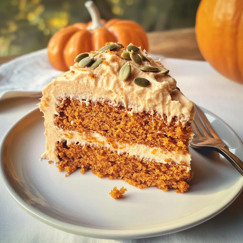 Pumpkin Spice Cake with Brown Sugar Cream Cheese Frosting
