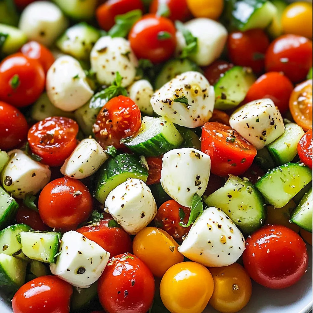Tomato Cucumber Mozzarella Salad