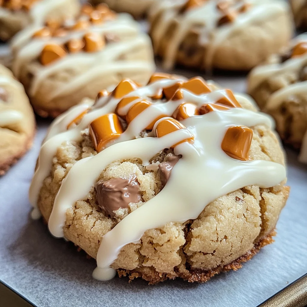 White Chocolate Reese’s Cheesecake Cookies
