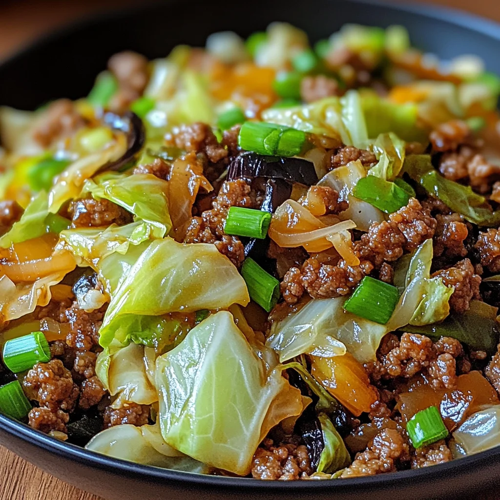 Chinese Ground Beef and Cabbage Stir-Fry