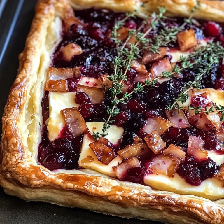 Cranberry Brie Tart with Pancetta & Thyme