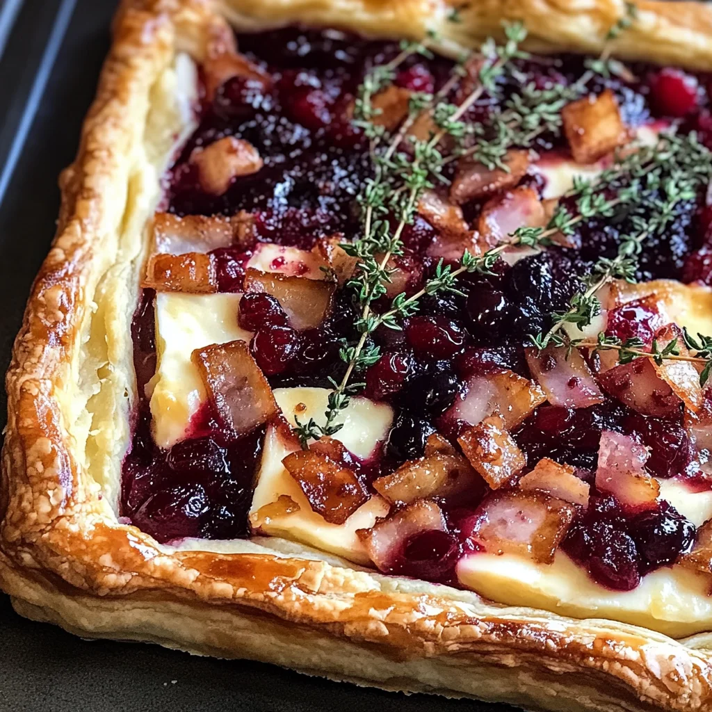 Cranberry Brie Tart with Pancetta & Thyme