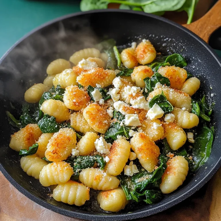Crispy Gnocchi With Spinach And Feta