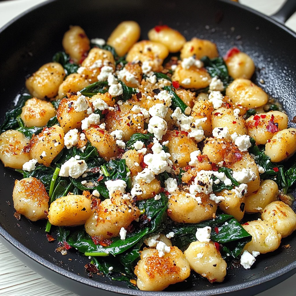 Crispy Gnocchi With Spinach And Feta