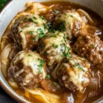 Crock Pot French Onion Meatballs