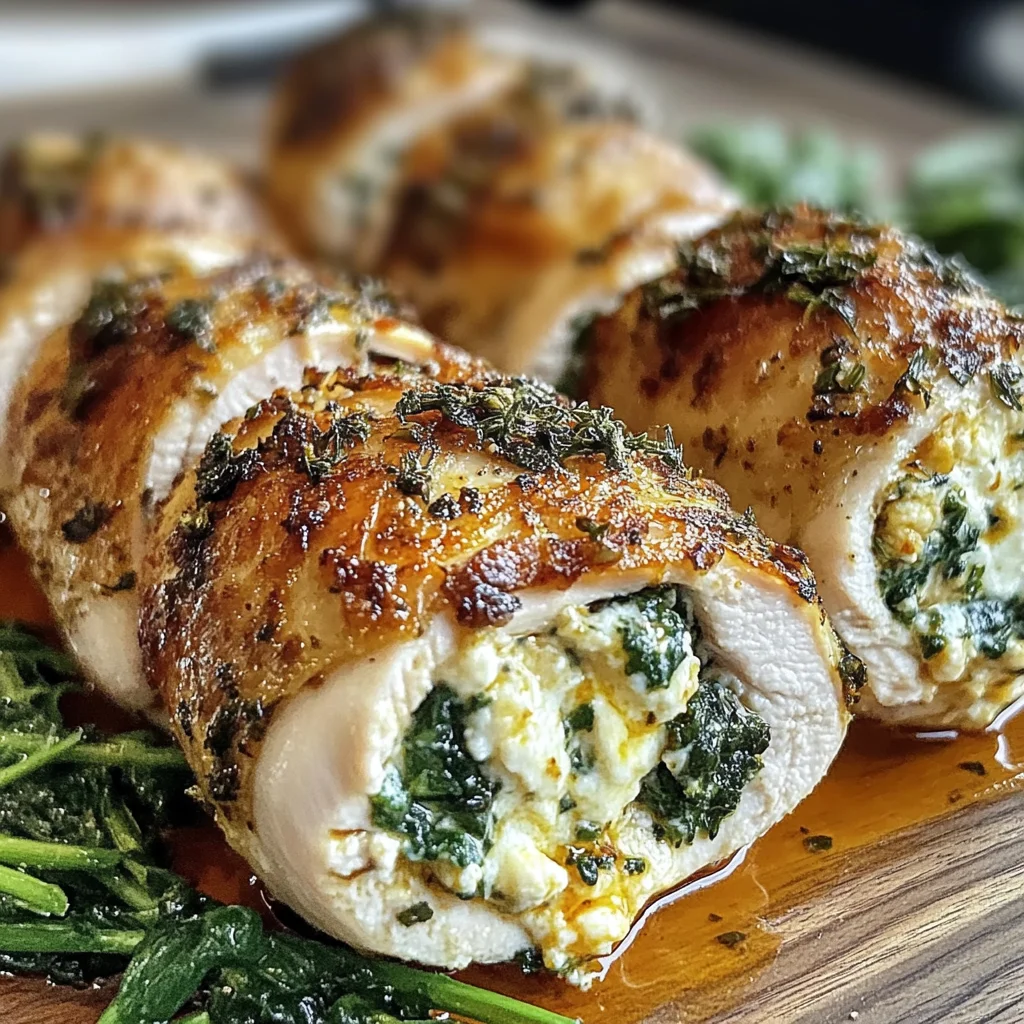 Herbed Ricotta Stuffed Chicken Rolls