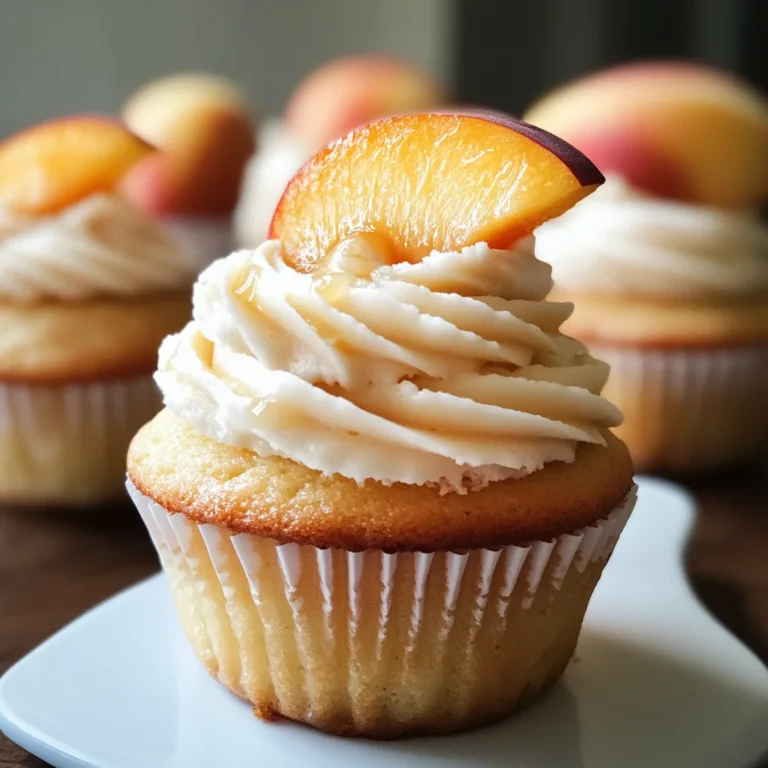 Honey Peach Cream Cheese Cupcakes
