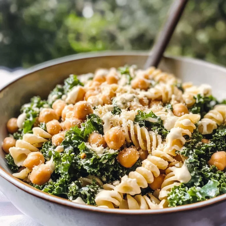 Kale Caesar Pasta Salad