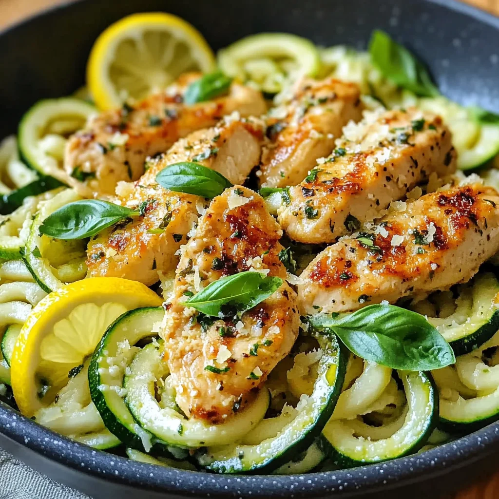 Lemon Garlic Chicken Zoodles