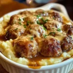 Meatball & Mashed Potato Bake