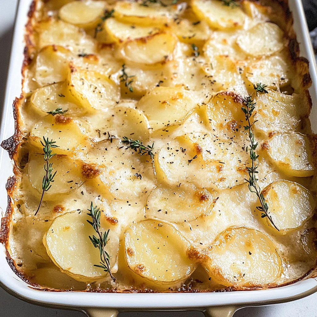 Scalloped Potatoes with Caramelized Onions and Gruyere