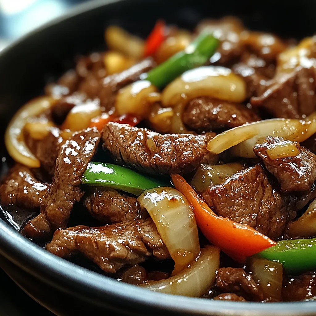 Sizzling Chinese Pepper Steak with Onions