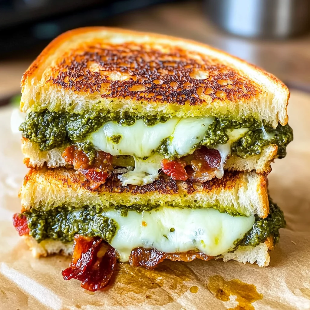 Sourdough Pesto Grilled Cheese