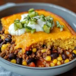 Southwest Beef Cornbread Casserole