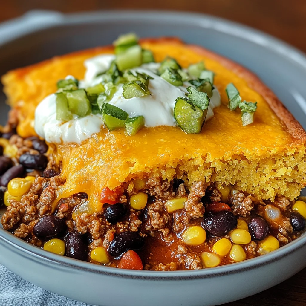 Southwest Beef Cornbread Casserole
