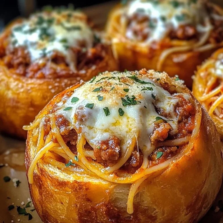 Spaghetti Garlic Bread Bowls