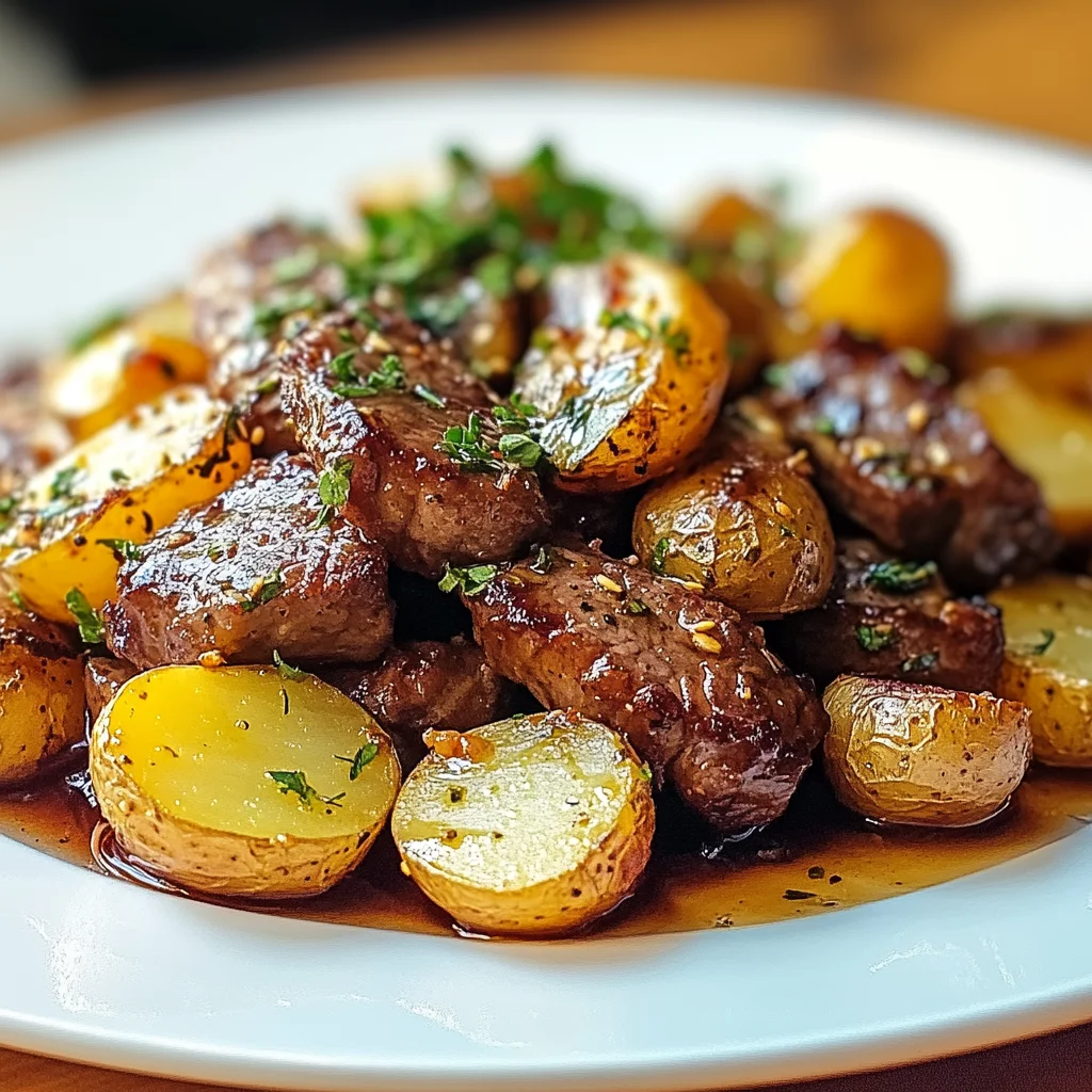 Sweet & Savory Honey Beef with Roasted Potatoes