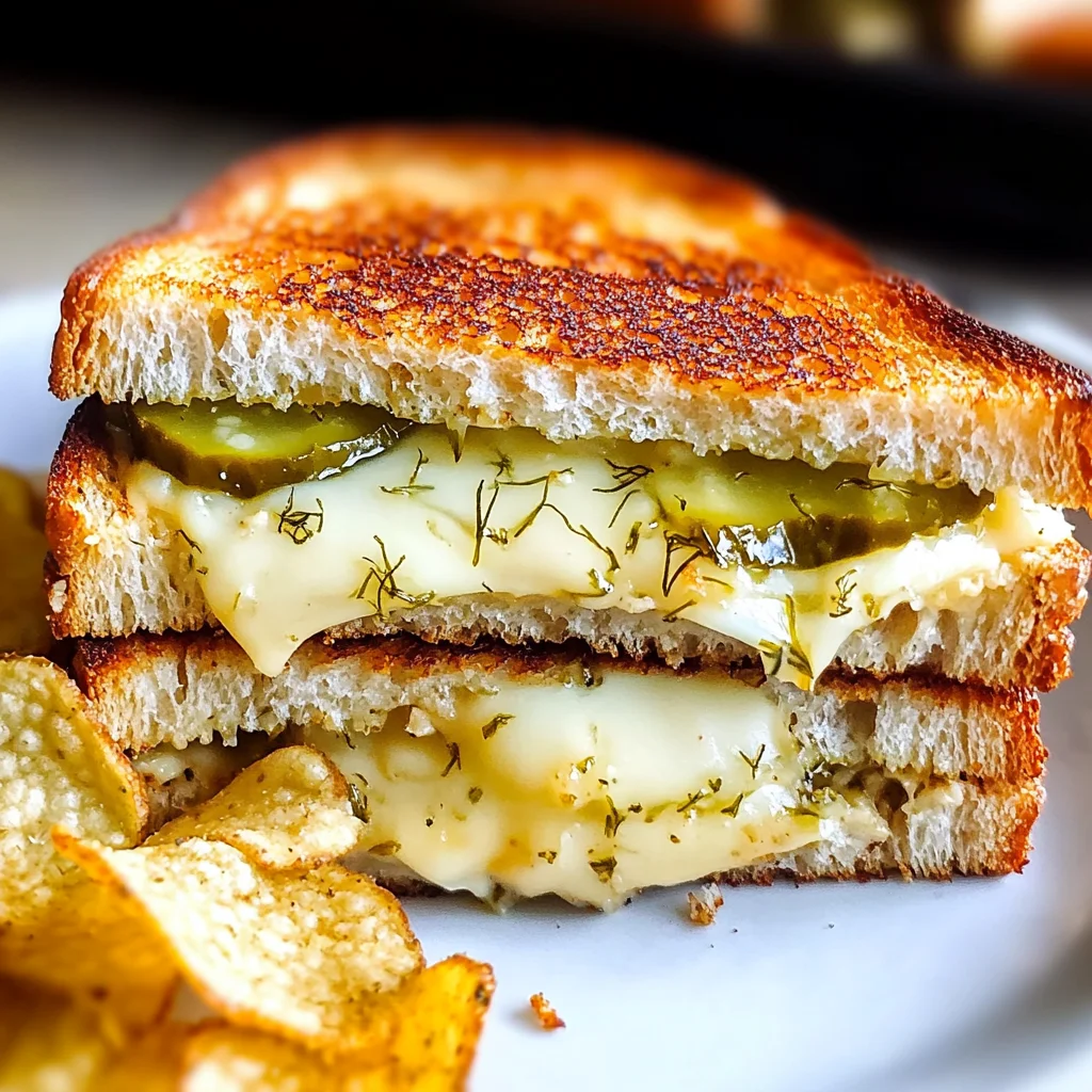 Crispy Dill Pickle Grilled Cheese Sandwich - theamazingfood