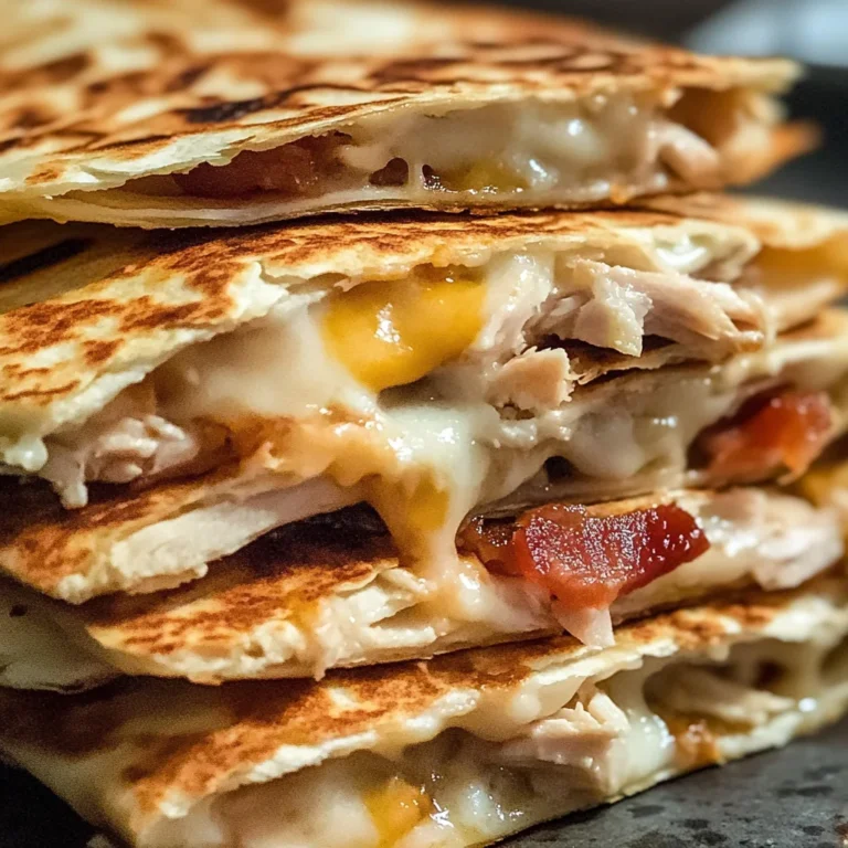 Easy Chicken Turkey Bacon Ranch Quesadilla