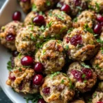 Festive Cranberry Turkey Stuffing Balls