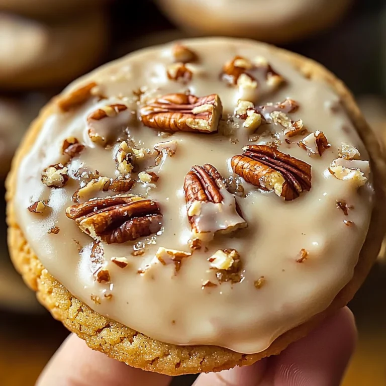 Frosted Butter Pecan Cookies