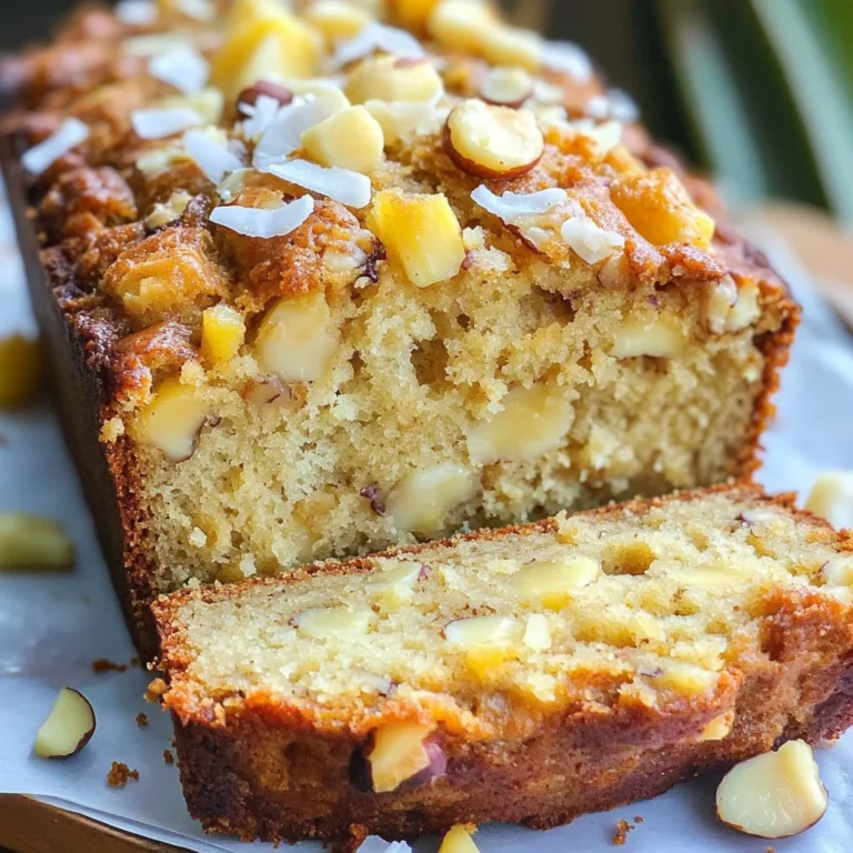 Hawaiian Banana Bread with Pineapple, Coconut & Macadamia Nuts