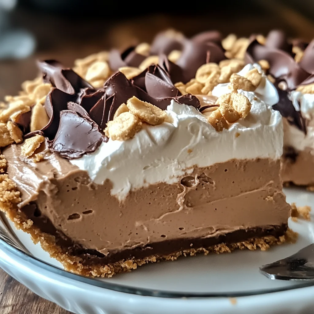 No-Bake Cream Cheese Peanut Butter Pie with Chocolate Whipped Cream