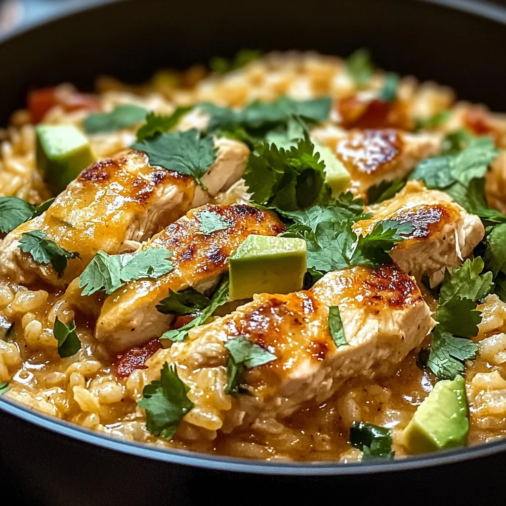 One Pot Queso Chicken and Rice : Easy Comfort Food