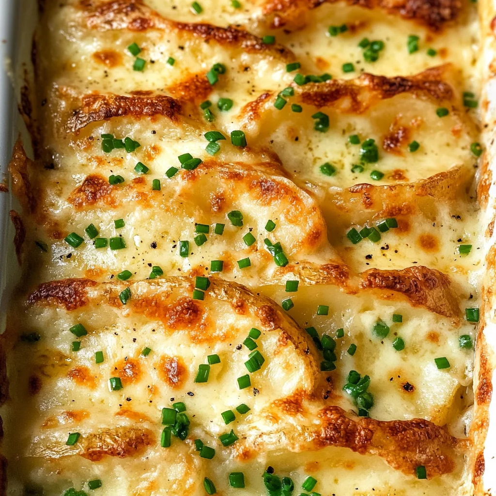 Roasted Garlic Potatoes au Gratin