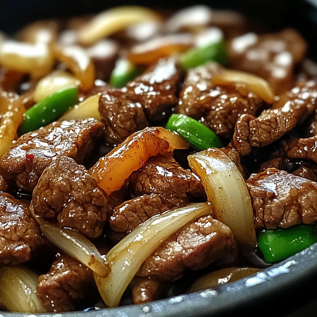 Sizzling Chinese Pepper Steak with Onions