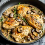 Skillet Chicken and Mushroom Wine Sauce
