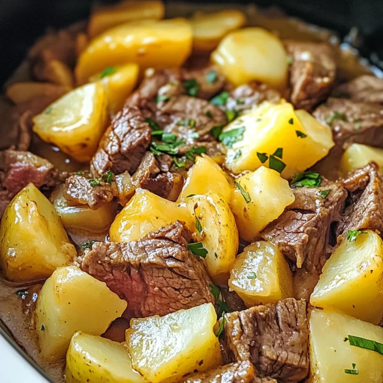 Slow Cooker Steak and Cheddar Potato Casserole