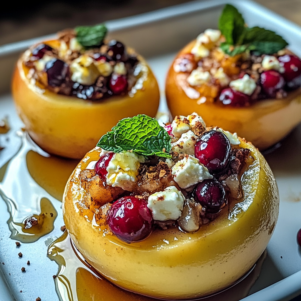 Baked Apples with Feta, Honey, and Cranberries: A Sweet and Savory Delight